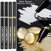 5/1 peças Marcador Caneta Cromada Espelho Impermeável Tinta Reparo Para Rocha Cerâmica Vidro Metálico Dourado/Prateado Ponta de 2mm