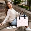 Cute Pink Bow Printed Tote Bag Casual Daily Portable Large Capacity Women Handbag