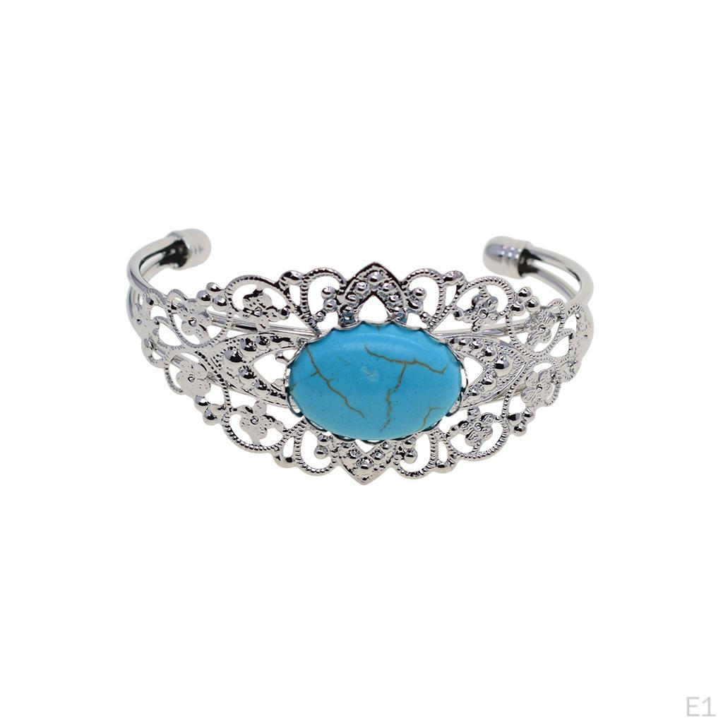 2 Piece DIY Filigree Flower Bracelets Bangle Blank Base Oval Cabochons Charms Bezel Tray Setting