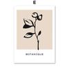 Blume Blatt Mädchen Hand Geometrie Abstrakte Schwarz Beige Poster Und Drucke Wand Kunst Leinwand Malerei Bilder Für Wohnzimmer Dekor