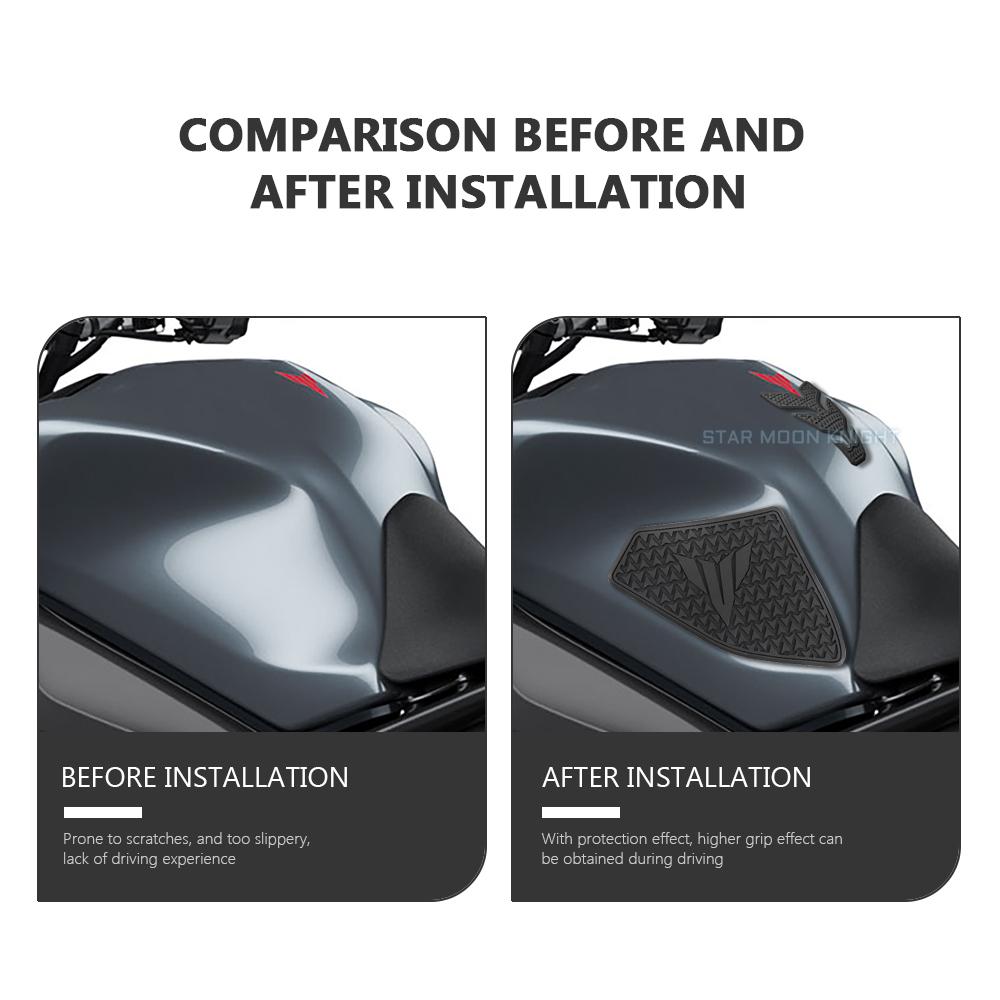 Motorcycle Tank Pad Non-slip Side Fuel Tank Stickers Waterproof Pad Rubber Sticker Traction Pad For Yamaha MT-09 MT 09