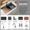 Black Nano 304 Stainless Steel Kitchen Sink: Large Single Bowl Vegetable Washing Basin