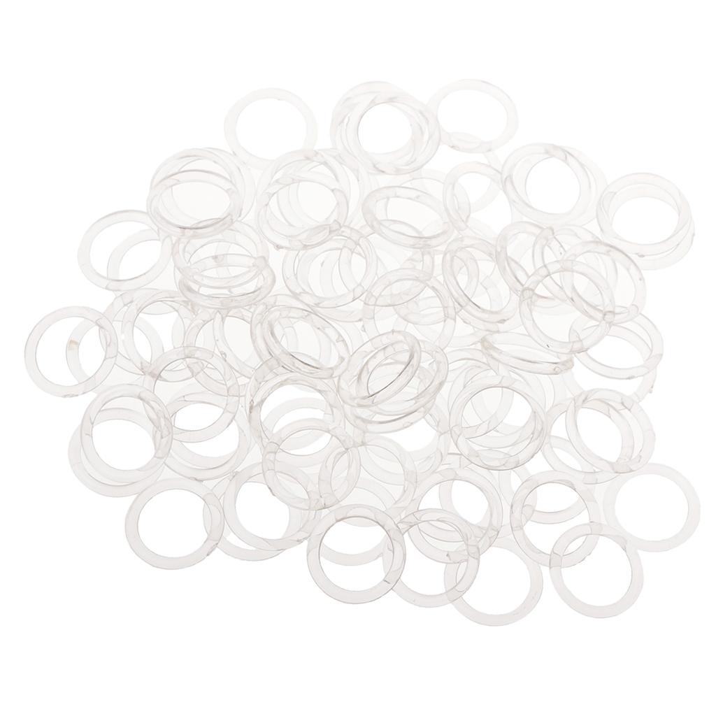 100 Pieces Clear Nylon Bra Strap Adjuster Slider O Ring Lingerie DIY Sewing Crafts 8mm