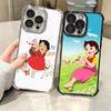 Heidi Cartoon Cute Plating Phone Case For Iphone 16 17 Pro Max Air 16E 14 15 Plus 12 13 Mini Anti-Fall Airabag Cover