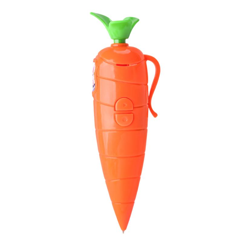 

Fruit Recording Pen,Carrot Pen, Cute 60-Second Voice Recorder For Kids, Smooth-Writing Ballpoint Pen - Fun & Creative Gifts as the picture