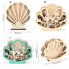 Exquisit Shell Storage Box Unique Wooden Display Box Creative Stones Storage Holder  Bedroom