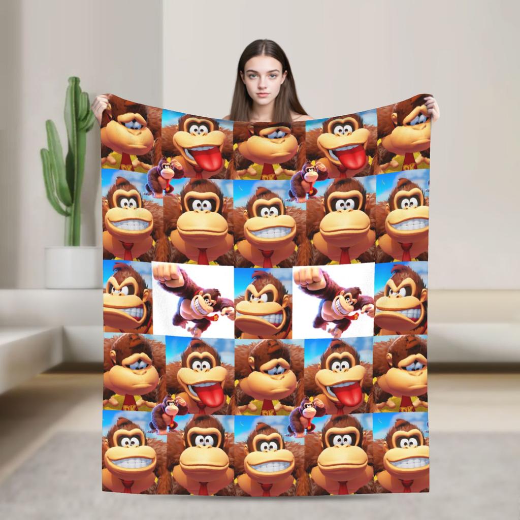 Donkey Kong Spiel Decken Flanell Super Warme Überwurfdecke für Bettdecke Sommer