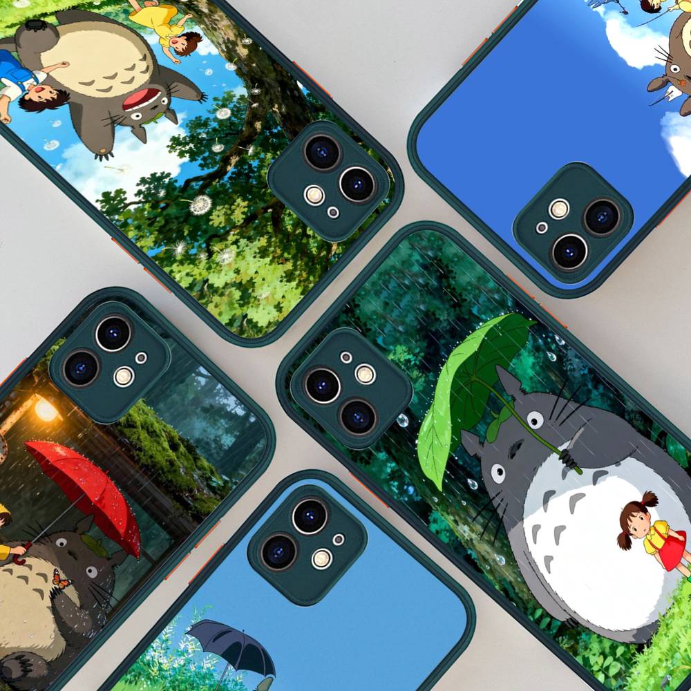 Cute T-Totoroes Phone Case For iPhone 16 15 14 Plus 15 13 12 11 Pro Max X XS MAX Matte Cover
