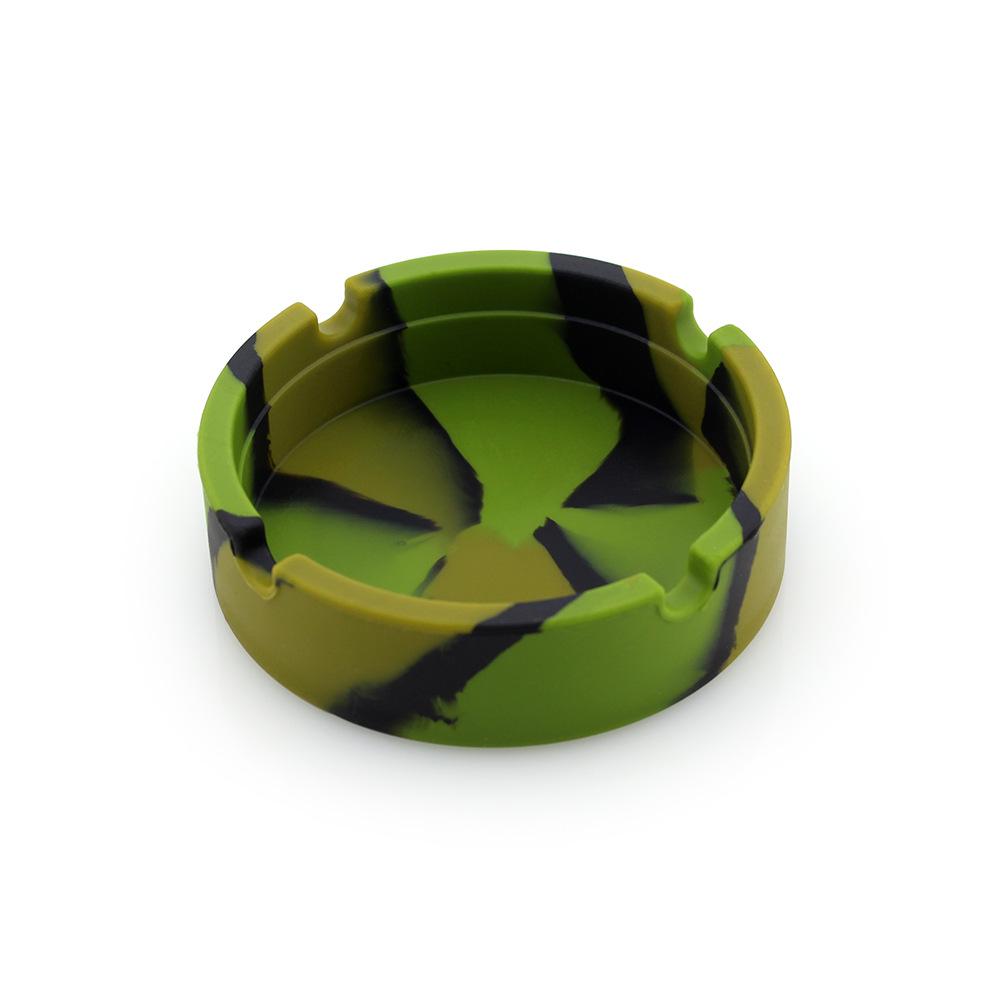 Round Soft Silicone Camouflage Ashtray with Logo - Multi-color Smoking Accessory Holder
