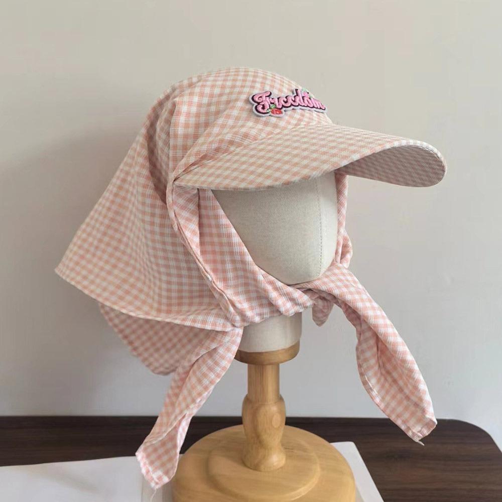 Fashion Plaid Pattern Sunshade Hat Simple Breathable Cotton Baseball Cap Quick-drying Headwears Beach Wear