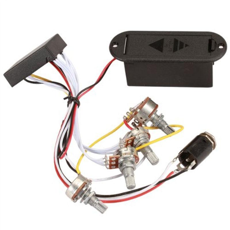 3 Band EQ Preamp Circuit Bass Guitar Wiring Harness For Active Bass Pickup-L016