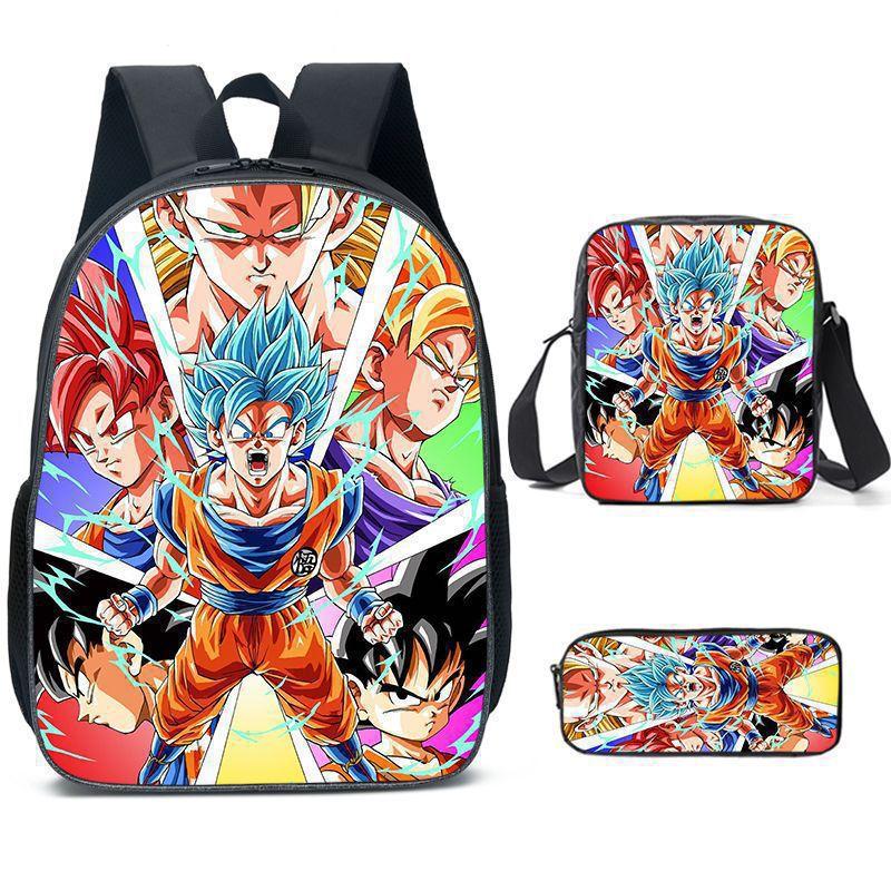 Primary And Secondary School Students Dragonball Schoolbag Three-Piece Cartoon Animation Backpack
