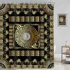Black Gold Geometric Shower Curtain Vintage Greek Key Abstract Modern Classic Retro Antique Luxury Simple For Man Males Fabric