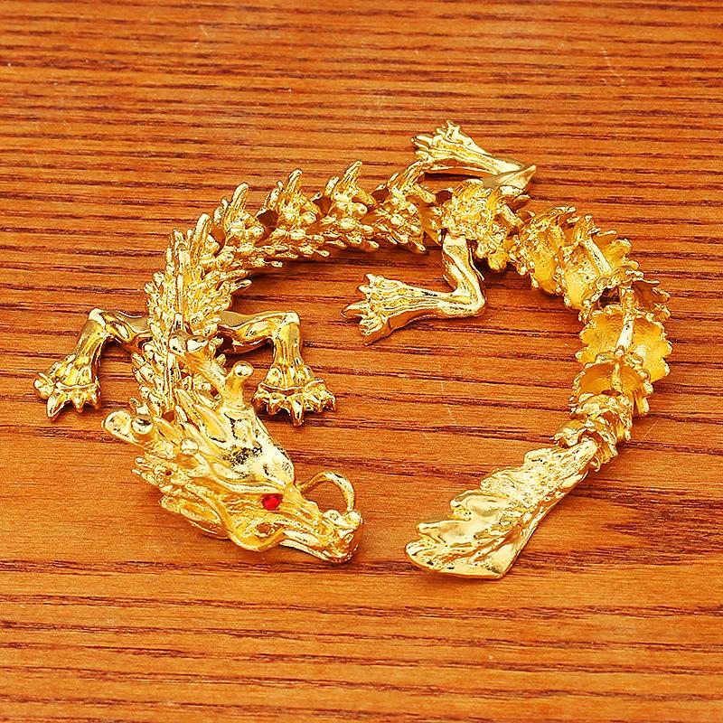 3D Metal Dragon Figurines Multi-joint Movable Home Desk Decoration Antique Dragon Handheld Craftsman Chinese Style Crafts Gift