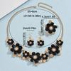 Rhinestone Necklace Earring Ring Set Exquisite Clavicle Chain  Jewelry Accessories