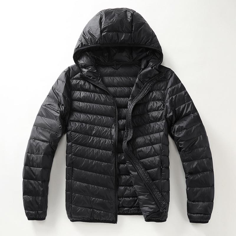 Men's Short Winter Down Jacket - 90% White Duck Down, Lightweight, Warm, Plus Size Available