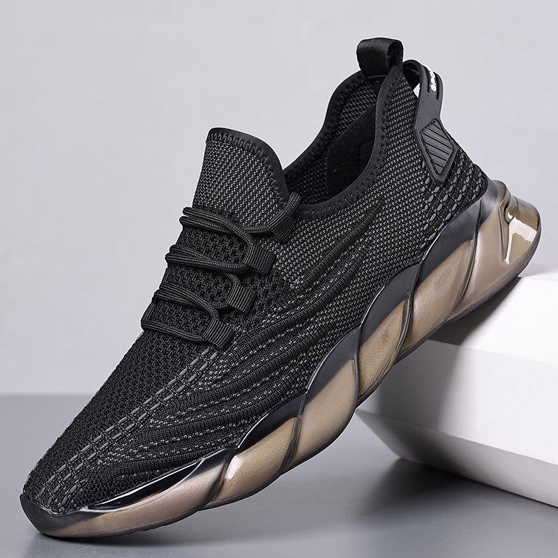 Black shoes men's summer thin fly-woven mesh casual sports trendy shoes breathable Wenzhou coconut men's shoes