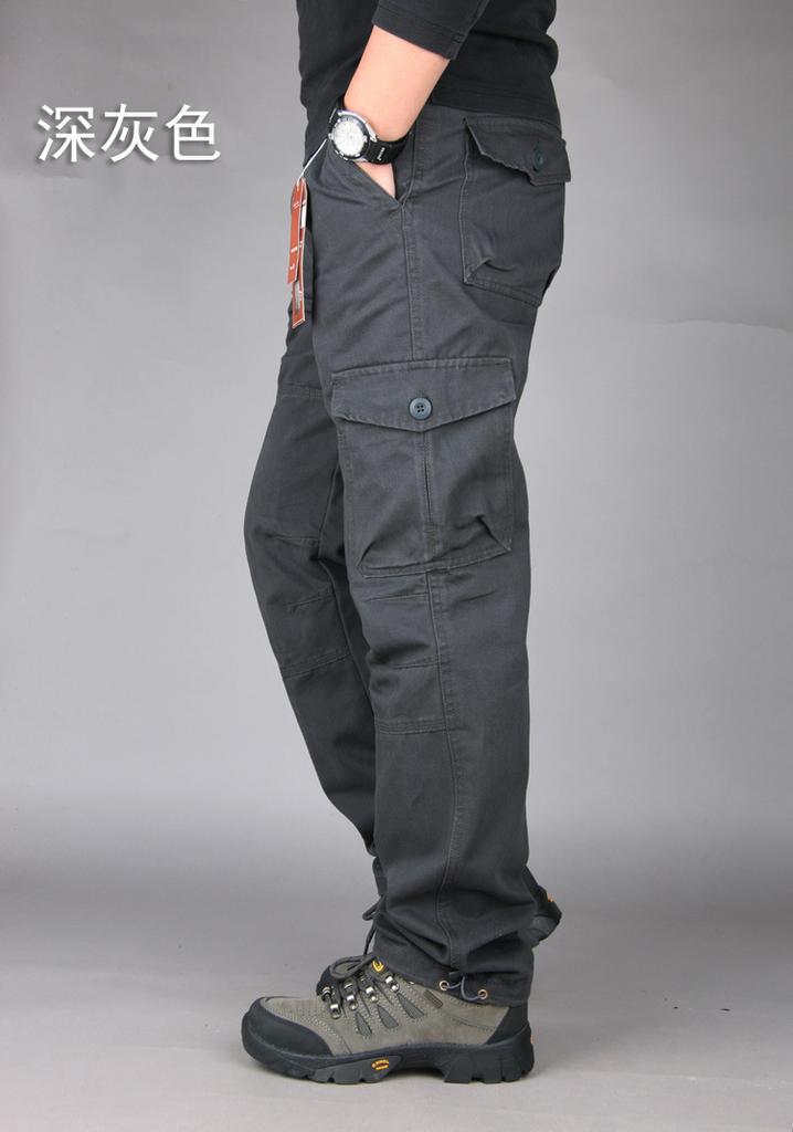 Hot Sale, Multifunctional Outdoor Casual Pants Multi-Pocket Overalls, Men's Loose Cotton Men's Multi-Bag Pants