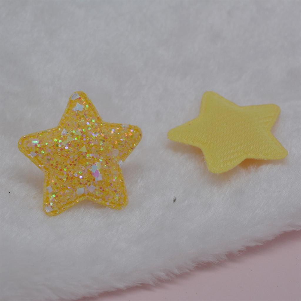 Applicazioni Imbottite a Stella in Tessuto Glitterato Per Accessori per Copricapi per Bambini Fai da Te e Patch Decorative per Artigianato Fai da Te