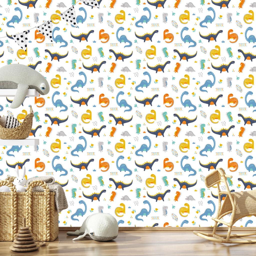 Dinosaurs Flowers Wallpaper for Living Room and Bedroom 50x1000