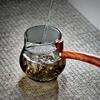 Crank Side Wooden Handle Glass Tea Dispenser Fair Cup With Removable Filter Heat Resistant Chahai Kungfu Tea Set Tea Maker