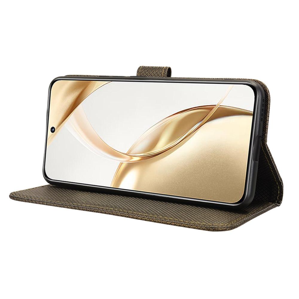 For Honor 200 5G Protective Case Diamond Texture Leather Phone Cover with Wallet