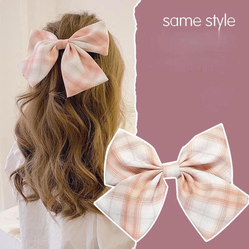 Oversized Bow Hairpin Kawaii Girl Hair Clip Women Ribbon Girls Hairgrip Korean Cute Floral Hair Accessories
