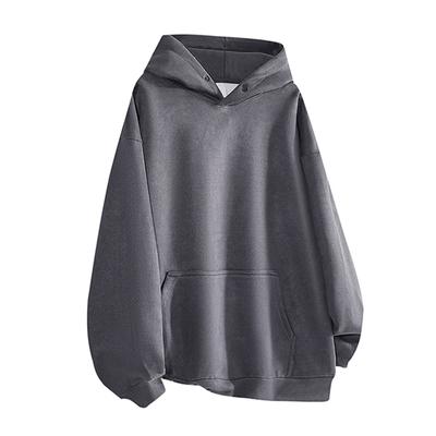 Schweres Wildleder-Sweatshirt Herren Frühling und Herbst Trendmarke Gutaussehend Amerikanisch Einfarbig Locker Freizeit Kapuzenjacke