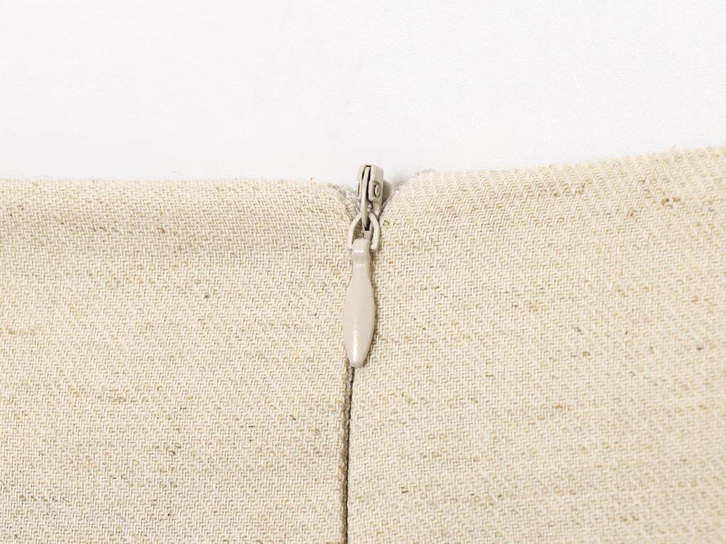 2025 Summer Women's Linen Set: Short Top with Buckle Detail & Midi Skirt