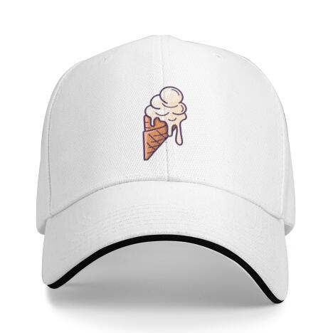 Fusible Ice Cream Unisex Fashionable Baseball Cap Adjustable Trucker Cap Sports Cap Adjustable Sandwich Cap Four Seasons