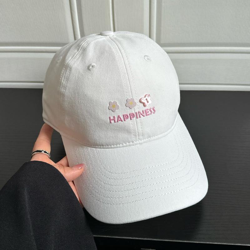 Cute Butterfly Embroidered Cotton Baseball Cap With Wide Brim For Sunblock And Daily Wear
