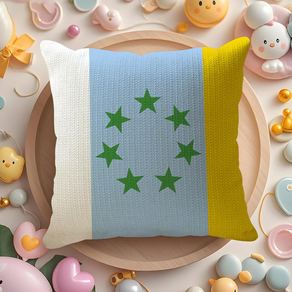 Spain Spanish Canary Islands Cushion Cover Natural Linen Organic Fabric Double-Sided Printing Sofa Home Decor Gift Pillow Cover