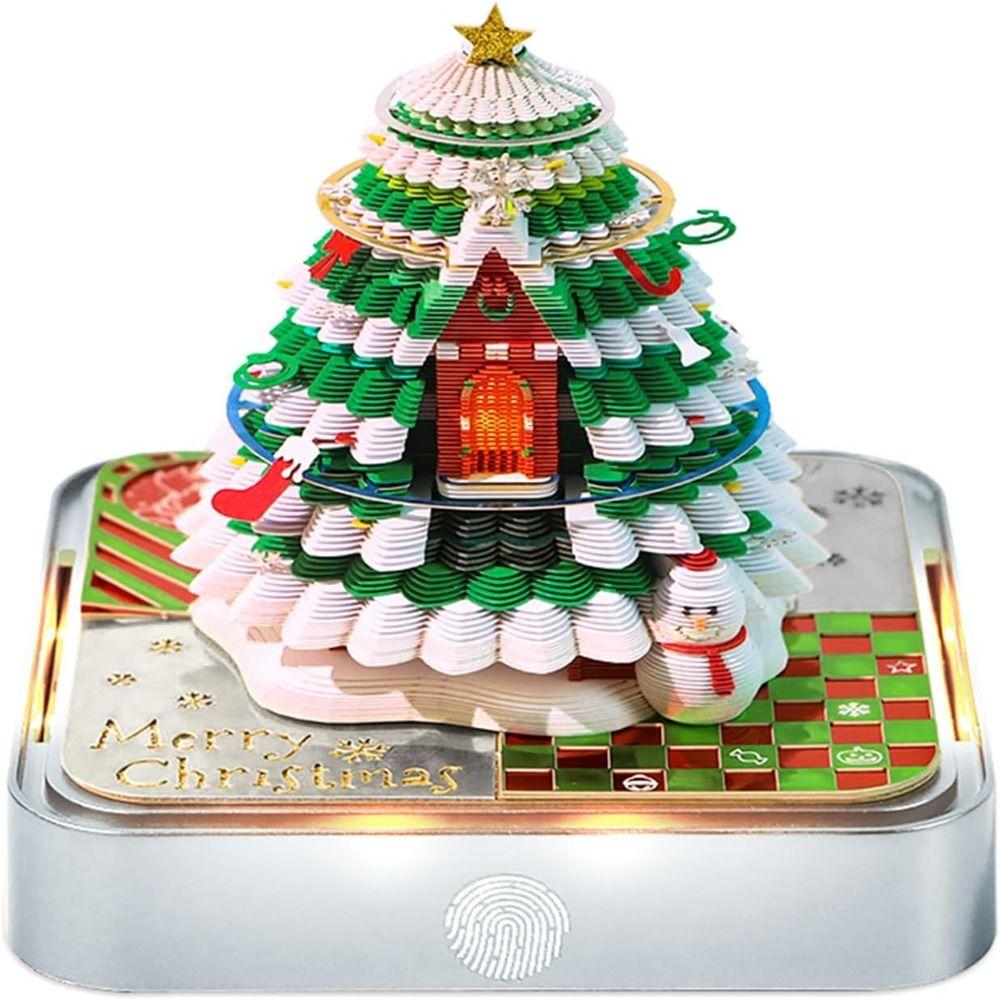 

Искусство резьбы по бумаге 3D блокнот для записей Художественный блокнот Календарь Блокнот для заметок Новый 3D настольный календарь Рождество серебряный