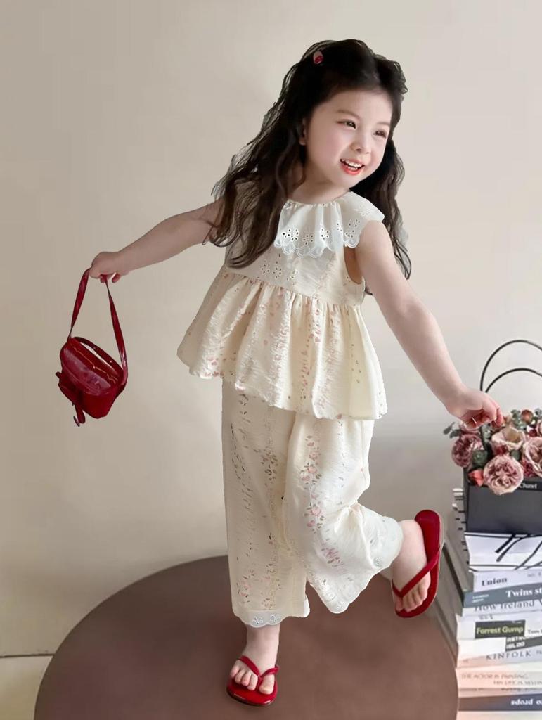 New Girls' Cartoon Sleeveless Summer Skirt Set – Cute & Breathable Two-Piece Outfit