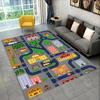 Child Playroom Floor Mat Highway City Traffic-Themed Carpet Rug for Kids Large Non-Slip Area Rug Ideal for Bedroom Home Decor