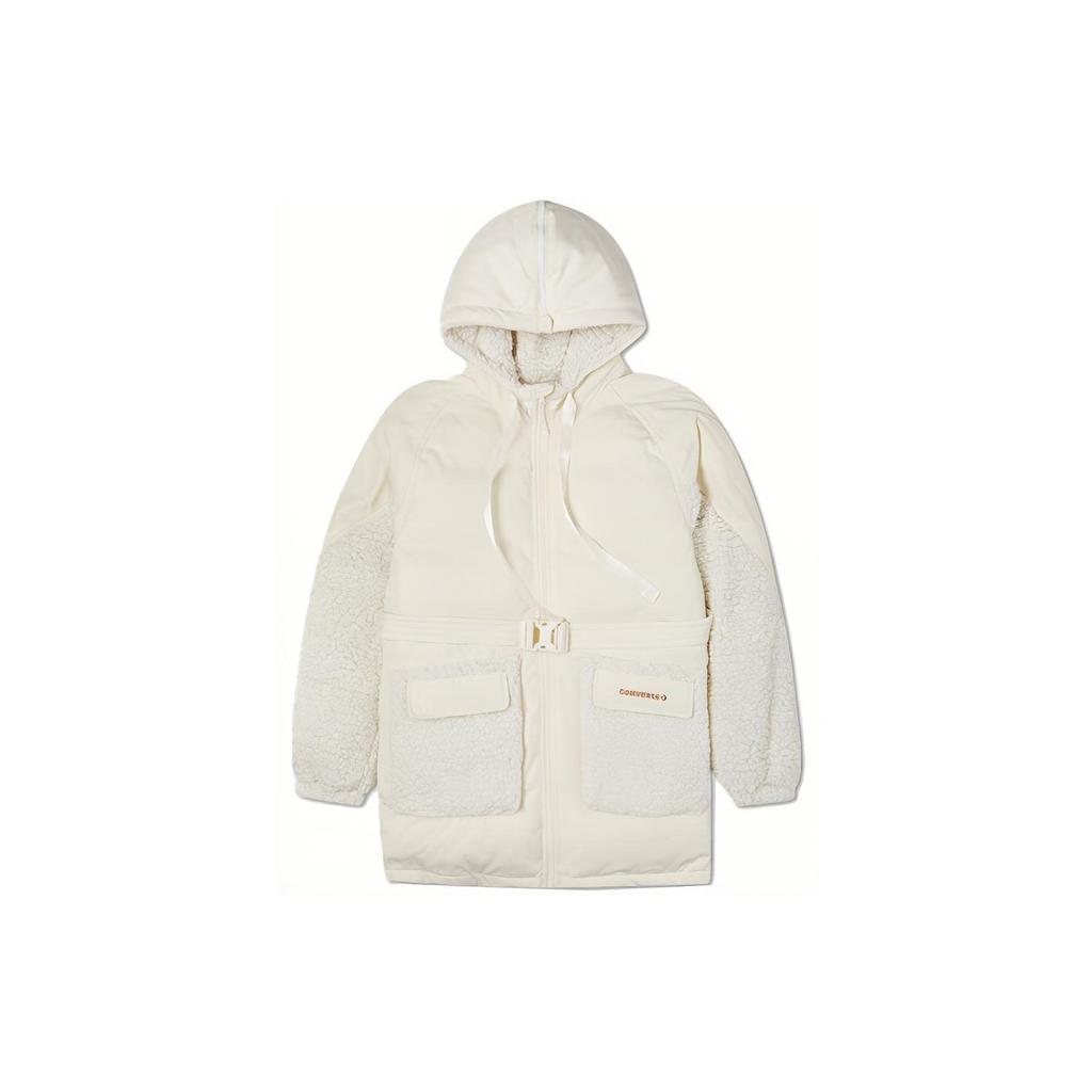 Converse Down Jackets Women's Beige Yellow Hooded Moderate Other 10021987-281