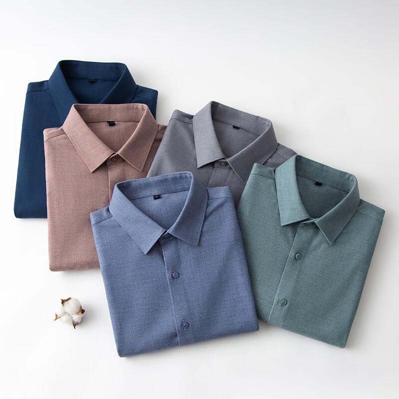 Men s Merino Wool Blend Business Casual Shirt L