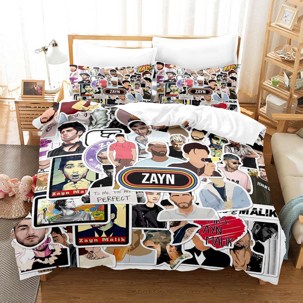 Fashion Zayn Malik Pattern Bedding 3 Piece Set Comfort Quilt Cover Two Pillowcases Household Bed Supplies