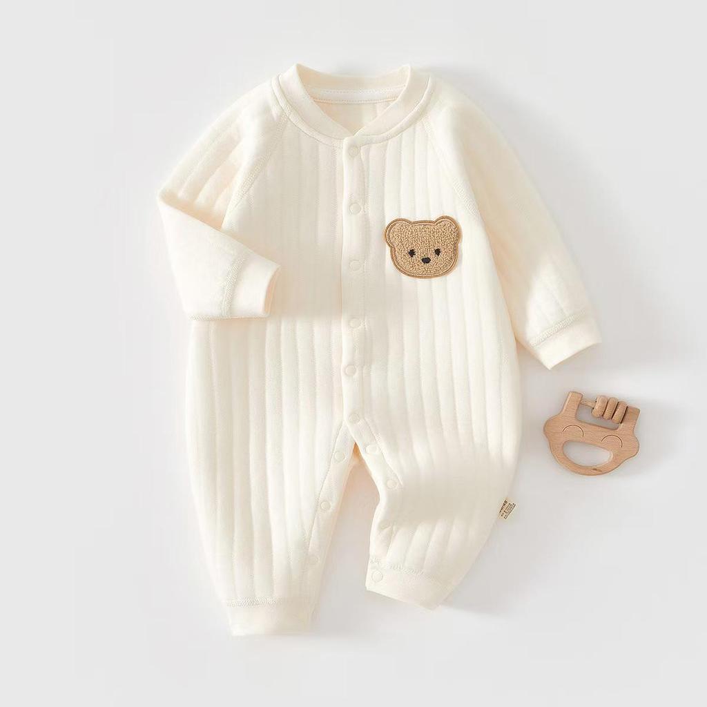 A-Class Pure Cotton Baby Jumpsuit - Warm, Long Sleeve Romper for Autumn/Winter for Newborns