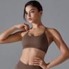 Seamless Knitted Yoga Bra, Fast Drying Tight Fitness Running Clothes, Strap Cross Back Yoga Clothes
