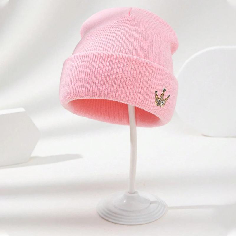 1pc Crown Beanie Hat,Unisex Elastic Lightweight Streetwear,Cold Protection Warm Autumn and Winter Skull for Daily Outdoor