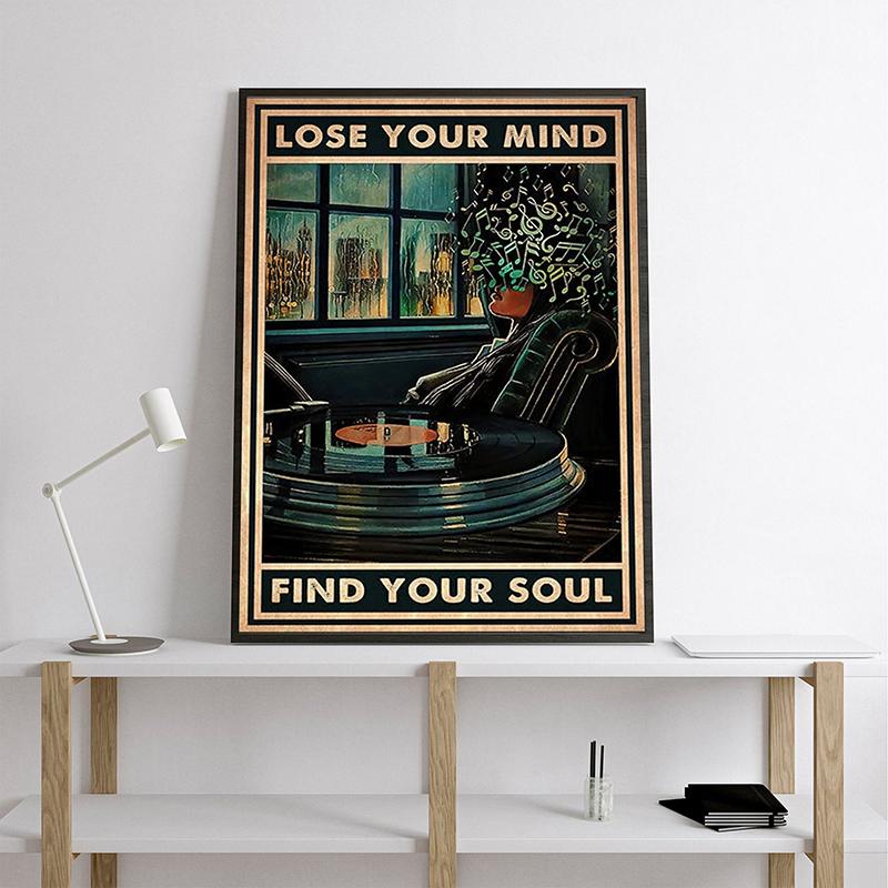 Lose Your Mind Find Your Soul Print Poster Vintage Posters Music-Inspired Wall Art Retro Poster Prints Living Room Bedroom Decor
