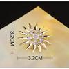 Luxury Sunflower Zircon Brooch: Classic, High-Grade Lapel Pin for Men.