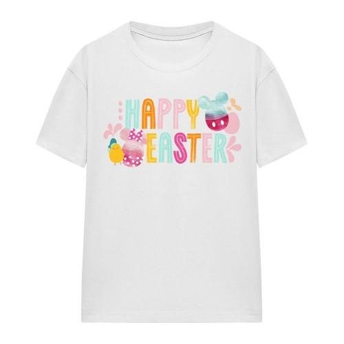 Mickey Mouse Womens/Ladies Happy Mickey & Minnie Mouse Watercolour Eggs Easter T-Shirt
