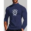 Solid Color Men's Polyester Mock Neck Long Sleeve, Slim-Fit & Great for Stylish Layering