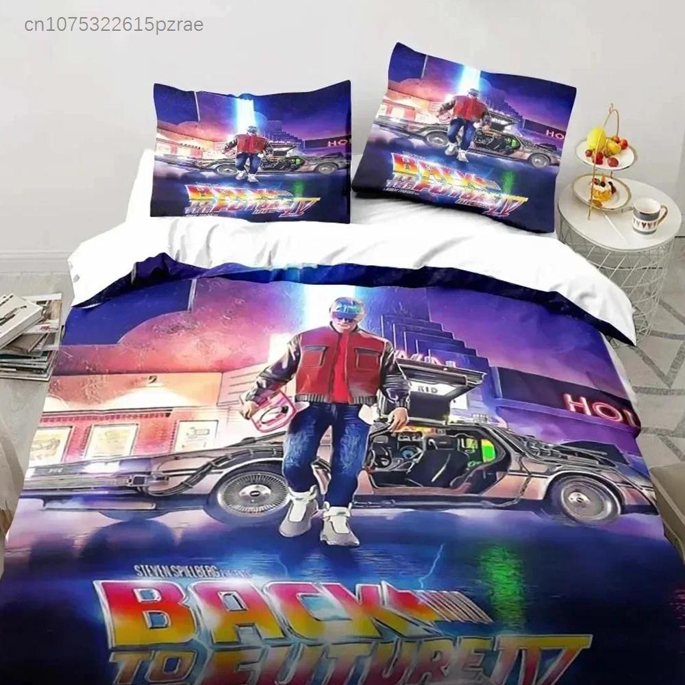 3D Back To The Future Classic Movie Retro Bedding Set Bed Three Piece Set Single Double Bed Queen Size King Quilt Cover Boy Gift