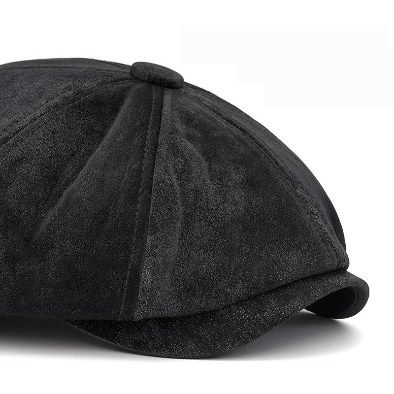 Autumn Winter Warm Beret Men Octagonal Cap British Vintage Cap Painter's Cap Newsboy Cap