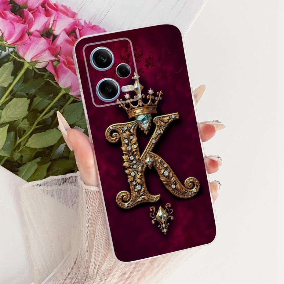 Fashion Crown Letter Case For Xiaomi Redmi Note 12 Pro Soft Silicone TPU Back Cover For Redmi Note12 Pro 5G Phone Cases