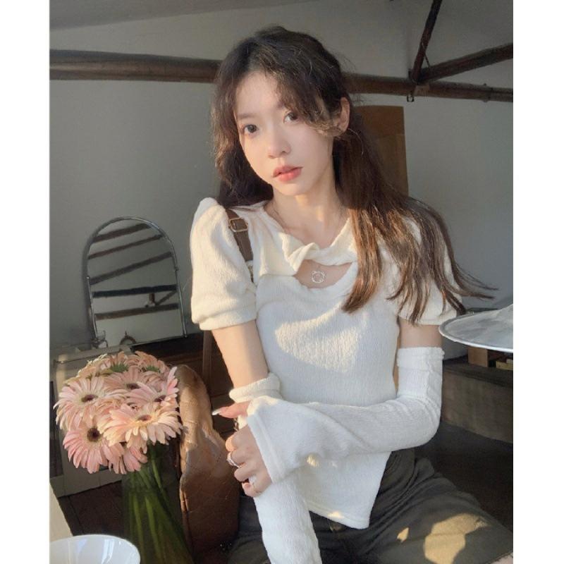 

Женский топ с коротким рукавом в западном стиле с ажурной отделкой, 2024 XL белый