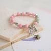 Jingdezhen ceramic bracelet batch goods, national style girls small fresh pink flower bracelet, versatile new Chinese bracelet.